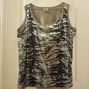 Sequin Zebra Print Tank Avenue 18/20